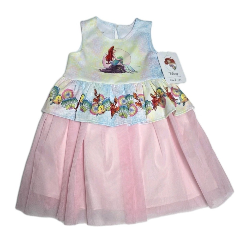 Pippa & Julie Disney Ariel Little Mermaid Girls‎ 4T Tulle Tutu Dress pink NWT